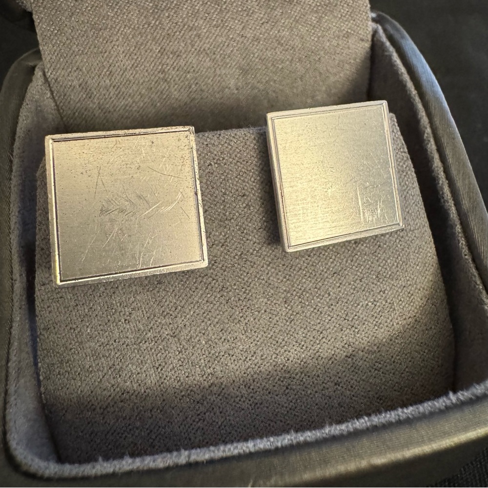Sterling Silver Minimalist Rectangular Cufflinks … - image 6